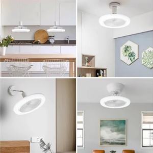 Ventilador de Techo LED con Lámpara E27 de Tres Colores y 6000K, Ventilador de Techo Moderno de Plástico ABS 80, para Hogar y Oficina, Año 80 50000 - Product Image 5