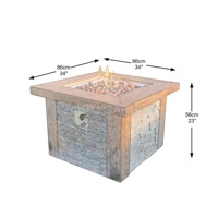 Table basse moderne avec foyer au gaz, intérieur/extérieur, bioéthanol, combustible à l'alcool, plateau en béton pour patio, certifié CE US, CHARM