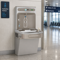 Fontaine à eau froide en acier inoxydable sur pied, taille personnalisée, pour installation extérieure