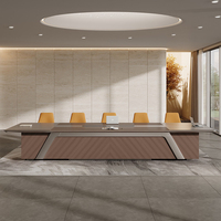 Bureau de direction moderne haut de gamme de luxe pour salle de réunion, en placage peint, intelligent, long, pour salle de conseil, bureau exécutif, école ou bureau à domicile