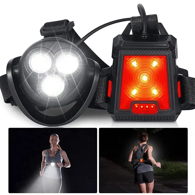 USB charging rechargeable Run Lamp Outdoor Night Running Lights Led Chest Back warning Sport Running Light Jogging Light