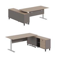 Bureau d'angle de direction moderne, bureau de direction en bois, table d'ordinateur convertible, design extensible avec panneau en mélamine
