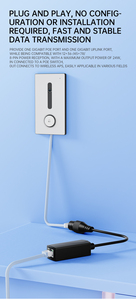 ตัวแปลงกิกะบิต POE 10/100/1000Mbps DC48-57V 24V 24W IEEE802.3Af/AT RJ45สีดำ - Product Image 4