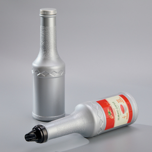 מזון כיתה 1000 מ "ל hdpe בקבוקי מיץ מדוכא גודל גדול עם צמרות בקבוקי רוטב המיחזור - Product Image 3