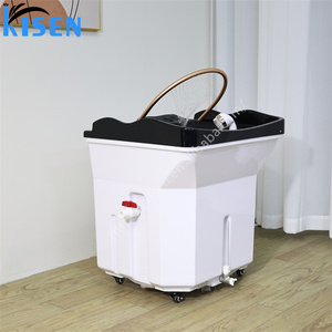 Lavabo Eléctrico Portátil Kisen para Champú, Lavacabezas Móvil Blanco/Negro para Salón, sin Tuberías, con Tanque y Calentador de Agua - Product Image 3