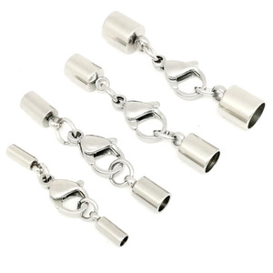 10 adet delik 1-6mm paslanmaz çelik ıstakoz kanca deri kıvrım sonu Caps İpucu klipsler bağlantı DIY bilezik yapımı toptan - Product Image 3