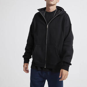 <span class=keywords><strong>Sudadera</strong></span> con Capucha de Algodón de Lujo Personalizada de Alta Calidad, 480 g/m², <span class=keywords><strong>Gris</strong></span> Lisa Básica con Cremallera para Colección Premium - Product Image 2