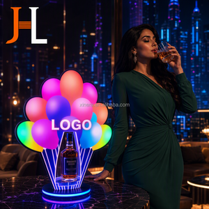 Custom Bar Nightclub KTV Party Happy Birthday Balloon Shape Light Up Liquor Display <b>Stand</b> LED VIP Champagne Bottle Presenter - Product Image 4