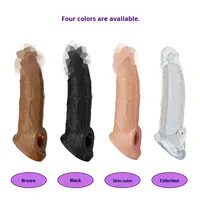 Juguete Sexual para Adultos, Transparente, Grueso, Ampliado, para Hombres, de Gel Suave, Ecológico, Portátil, Extensible, con Dientes de Lobo