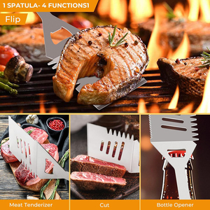 Ensemble d'ustensiles de barbecue 15 pièces en acier inoxydable, kit d'accessoires de barbecue parfait, cadeau idéal pour les grillades en extérieur avec sac - Product Image 2
