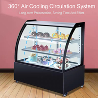 Petite vitrine réfrigérée verticale de comptoir pour gâteaux, à refroidissement par air, température mécanique, en acier inoxydable, pour boulangerie