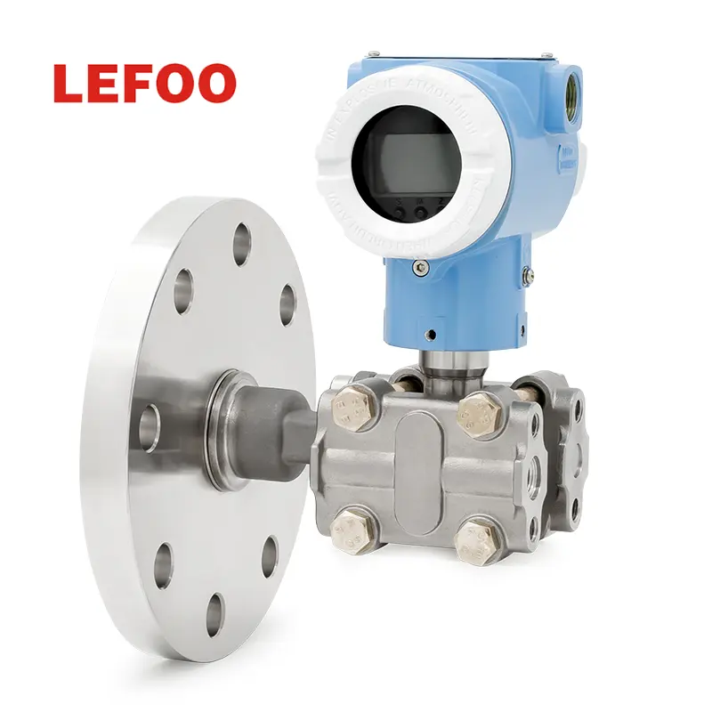 LEFOO 3051 Flanged Differential Pressure Transmitter with display 4-20mA with HART Protocol for Industrial Automation