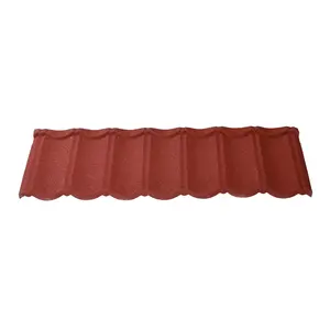 Sıcak satış kırmızı taş kaplı Metal çatı kiremiti renkli taş kaplı çelik çatı kiremitleri