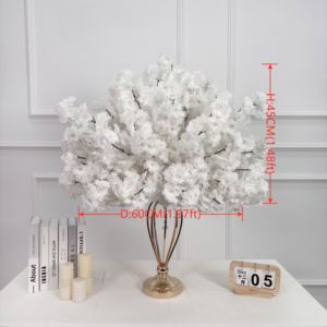 Bola de Flores Artificiales de 60 cm, Precio de Fábrica al por Mayor, Decoración de Bola de Flores de Cerezo de Seda Blanca, Centro de Mesa Floral - Product Image 3