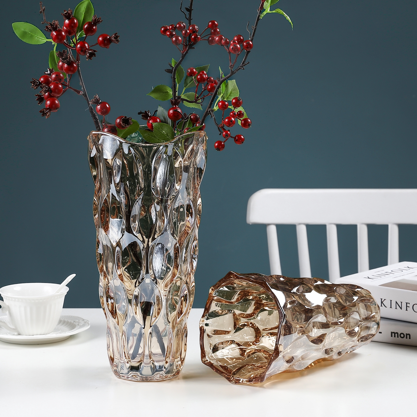 Factory Produced Wholesale Home Decor Luxury Glass Flower Vase