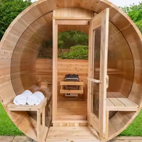 Vente Spéciale Usine : Sauna Traditionnel Extérieur Électrique en Bois Massif pour 2 Personnes avec Panneau de Commande Numérique, Idéal pour Villa