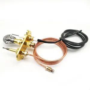 Gas water heater three flame pilot burner assembly thermocouple igniter