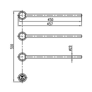 <span class=keywords><strong>Toallero</strong></span> Eléctrico para Baño de 51x65cm con 4 Barras Redondas Calefactadas, Acero Inoxidable 304, Acabado <span class=keywords><strong>Dorado</strong></span> Cepillado, <span class=keywords><strong>Toallero</strong></span> Eléctrico Oculto - Product Image 6
