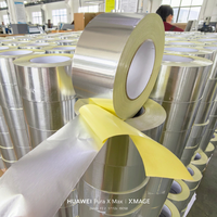 Ruban adhésif en aluminium réfléchissant la chaleur pour isolation de tuyaux d'eau chaude, 80 microns, auto-adhésif, pour enveloppement de tuyaux en cuivre et chaudières (usage industriel)