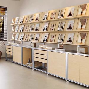 Алюминиевый профиль, витрина из березовой древесины, напольная, простая и современная многоярусная полка и стеллаж для демонстрации товаров - Product Image 3