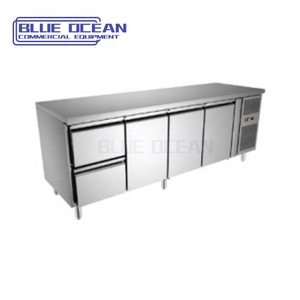 Su misura in acciaio inox <span class=keywords><strong>2</strong></span> <span class=keywords><strong>cassetti</strong></span> 3 porte frigo Freezer da cucina apparecchiature di refrigerazione con modalità di raffreddamento ad aria - Product Image 1