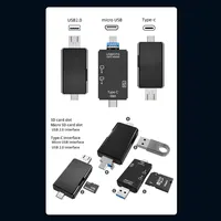 Station d'accueil multifonctionnelle avec lecteur de carte Type-C externe pour ordinateur portable, téléphone, tablette, adaptateur OTG TF/SD et clé USB