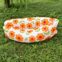 Canapé gonflable portable à imprimé floral moderne - Pas de pompe nécessaire - Canapé paresseux pour le camping en plein air, la plage, le pique-nique, le jardin