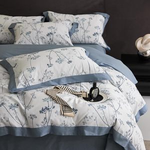 Housse de couette 3 pièces, taille Queen, blanche, avec imprimé, housse de couette douce et confortable, style bohème - Product Image 6