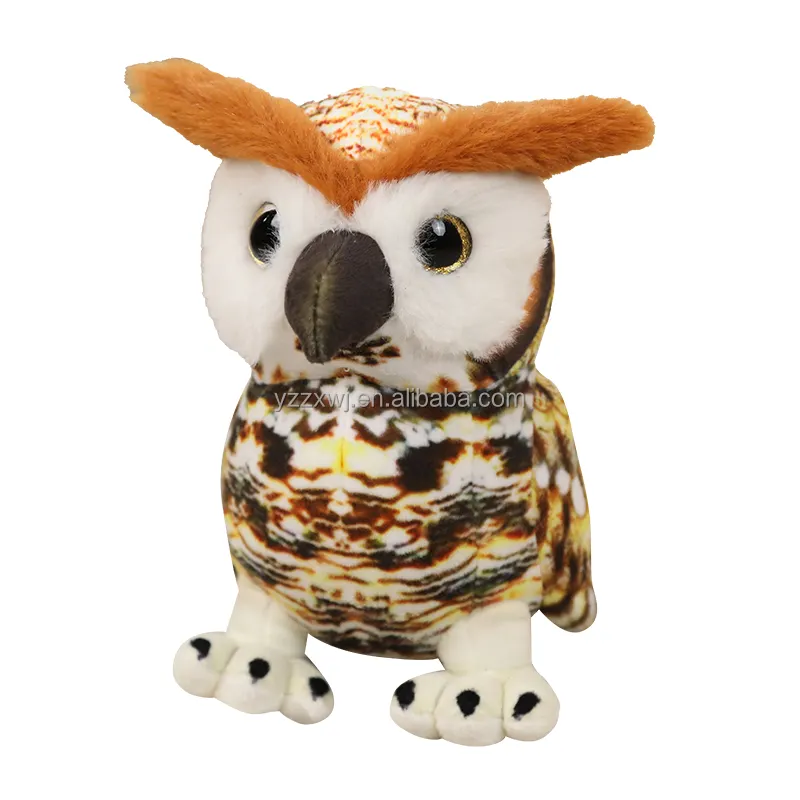 Muñeca de búho de simulación personalizada, muñeco de peluche esponjoso realista, Pájaro de Minerva, regalo de Animal para niños