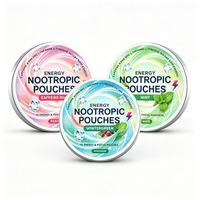 Pochettes de caféine OEM sans nicotine, gommes énergétiques, pochettes nootropiques, supplément pour la concentration cérébrale, marque privée pour la vente au détail