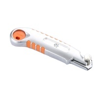 Couteau utilitaire de sécurité DEDING de haute qualité, lame coulissante en acier au carbone de 18 mm, poignée en caoutchouc, système de changement rapide, qualité industrielle et bricolage