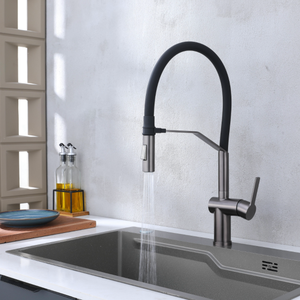 Sempowell thiết kế mới kéo ra thép không gỉ <span class=keywords><strong>3</strong></span> cách bồn rửa nhà bếp vòi lọc nước nóng lạnh xử lý đơn Nano Đen/Bạc - Product Image 4