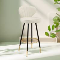 Chaise de bar en cuir de luxe avec dossier, tabouret haut de style américain pour usage domestique, table d'îlot et salle à manger