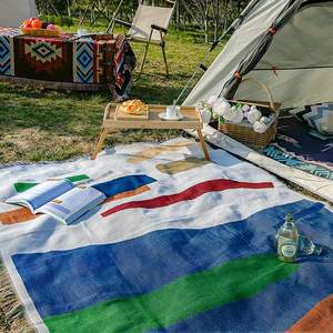 <span class=keywords><strong>Manta</strong></span> <span class=keywords><strong>tejida</strong></span> de algodón de doble cara con tapiz de borlas, chal, mantas decorativas multifunción para sofá, sillón, Camping - Product Image 5