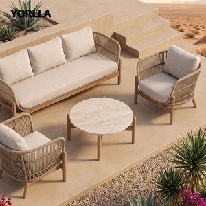 Meubles modernes <span class=keywords><strong>de</strong></span> luxe <span class=keywords><strong>en</strong></span> bois <span class=keywords><strong>de</strong></span> teck imperméables avec coussins balcon <span class=keywords><strong>jardin</strong></span> patio hôtel sectionnel modulaire canapé d'extérieur - Product Image 2
