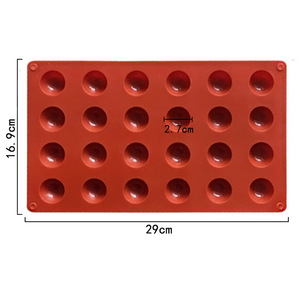 Moldes de silicona semicirculares de fácil liberación de 24 bandejas, esfera para Chocolate forma de media, caramelo, pastel de goma, molde rectangular de silicona para pastel - Product Image 6