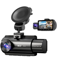 Caméra embarquée 4K avec écran IPS, vision nocturne, Wi-Fi 5G, détection de mouvement et enregistrement en boucle - Boîte noire pour voiture