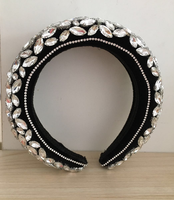 Luxe femmes cheveux accessoires strass bandeau rembourré bijou baroque cristal bandeau pour les femmes