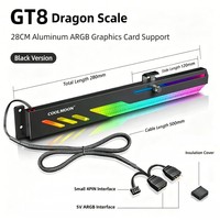 Support de carte graphique ARGB 5V réglable avec éclairage RVB adressable pour boîtier PC anti-affaissement