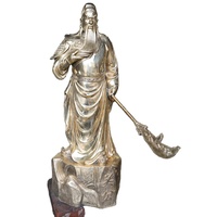 Statue de Guan Gong grandeur nature en laiton avec épée Guandao pour la décoration de temple, maison, entreprise, Feng Shui, tailles personnalisées