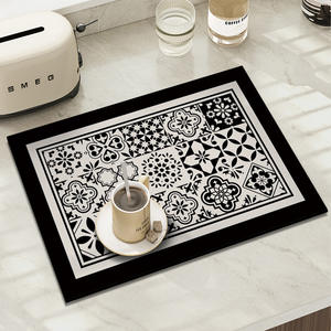 Tapis de cuisine à motif géométrique 30x40cm 40x60cm en polyester lavable rectangulaire pour comptoir, évier, bar - Product Image 3