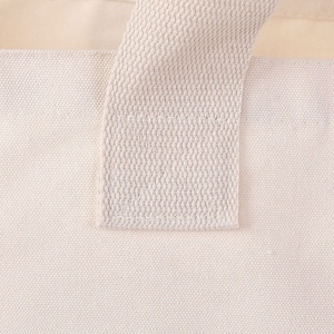 Sac fourre-tout en coton extra large avec logo imprimé personnalisé, sac fourre-tout fonctionnel surdimensionné en toile, sac à bandoulière naturel avec poignées en sangle souple - Product Image 2