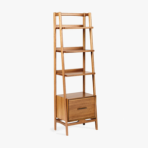 Bibliothèque de style moderne imperméable et antirouille, étagères à livres en bois épais, bibliothèque en teck vintage - Product Image 1