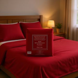 Ensemble de draps en polaire King Size pour jumeaux, rouge uni, 4 pièces, literie pour la maison - Product Image 2