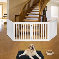 Barrière pour chien extensible utilisation intérieure étape sur clôture pliable pour animaux de compagnie pour la maison portes en bois pour chiens pour escaliers de porte