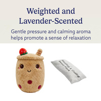 Peluche Boba lestée, jouet en peluche chauffable au micro-ondes, oreiller en peluche thé aux bulles avec coussin chauffant amovible en pierre de tourmaline et graines de plantes médicinales