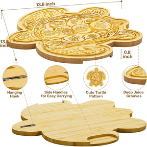 Tagliere in bambù con manico e scanalatura profonda per salse, ideale per grigliare tartarughe in <span class=keywords><strong>cucina</strong></span>, un must per mamme e <span class=keywords><strong>nonne</strong></span> - Product Image 2