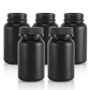 Matte Black 150ml 200ml 225ml HDPE Plastic <b>Medicine</b> Vitamin Supplement <b>Bottle</b> Container Pharmaceutical Capsule Pill <b>Bottle</b> - Product Image 6