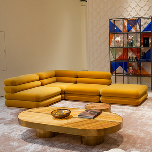 Sofá de Tela de Terciopelo Moderno y Lujoso, Conjuntos de Sofás Seccionales de Alta Calidad, Sofá Modular de Esquina de Tela, Sofá Elegante para Villa o Apartamento - Product Image 1