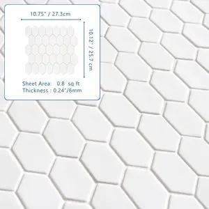 Sunwings Recycled Glass Mosaic Tile | Stock In US | White Picket Marble Looks Mosaics Wall And Floor Tile